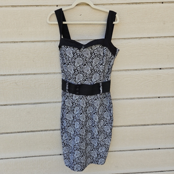 Modcloth Switchblade Stiletto sugar skull print pinup style dress XL - Picture 1 of 5